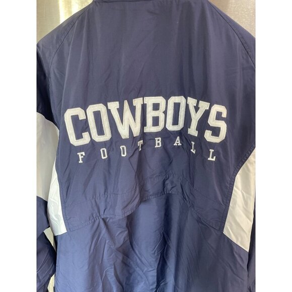 Reebok NFL Dallas Cowboys Windbreaker Jacket Navy & White Men L - Picture 9 of 16